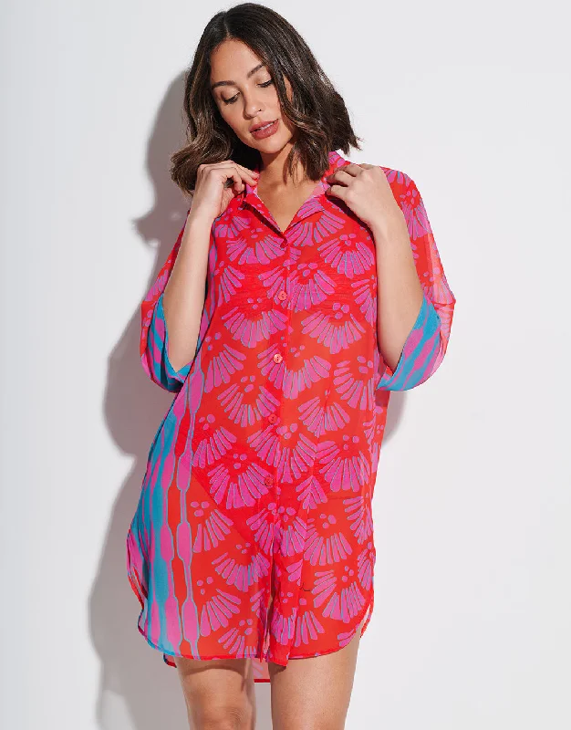 Indian Mini Beach Shirt Terry Blend Velvet Blend Canvas Blend