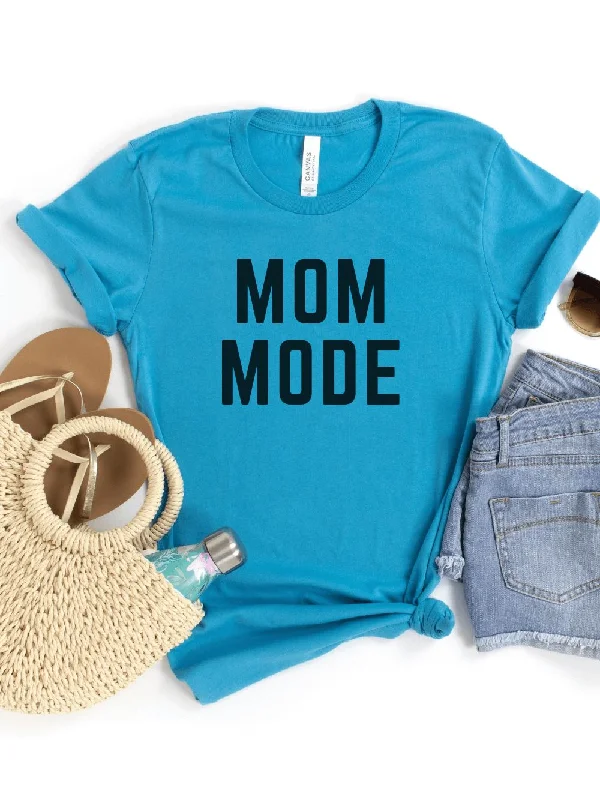 Mom Mode Black T-Shirt Bella + Canvas Unisex Jersey Short Sleeve Tee - Many Colors Collared Crew Neck Turtle Neck