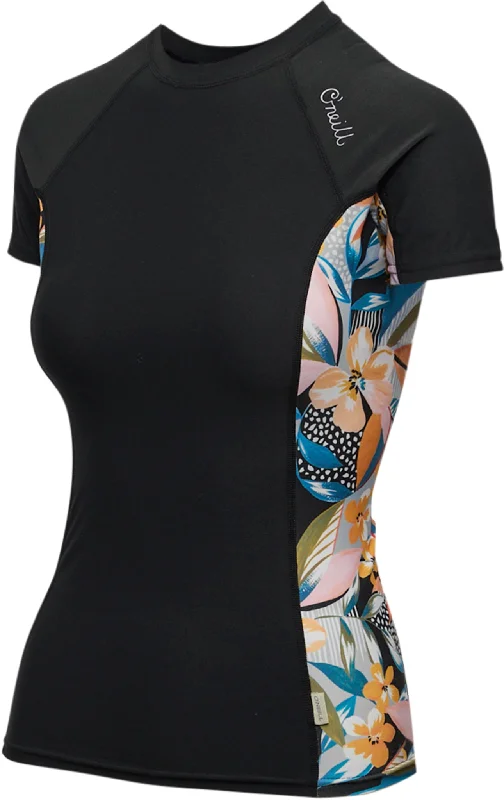 Side Print S/S Rash Guard Tee - Women's|-|T-shirt S/S Rash Guard à imprimé latéral - Femme Rayon Fabric Velvet Fabric Corduroy Fabric
