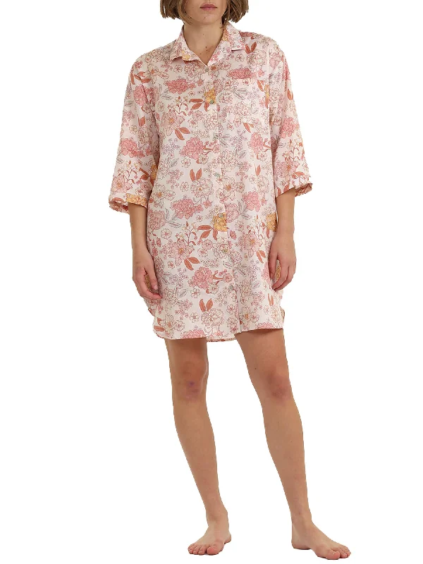 Papinelle Women's Karolina Cozy Woven Sleep Shirt Terry Blend Velvet Blend Canvas Blend