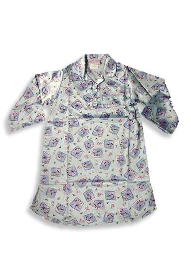 Pijayz by Sara's Prints Girls Long Sleeved Satin Night Shirt Chenille Blend Fleece Blend Nylon Blend