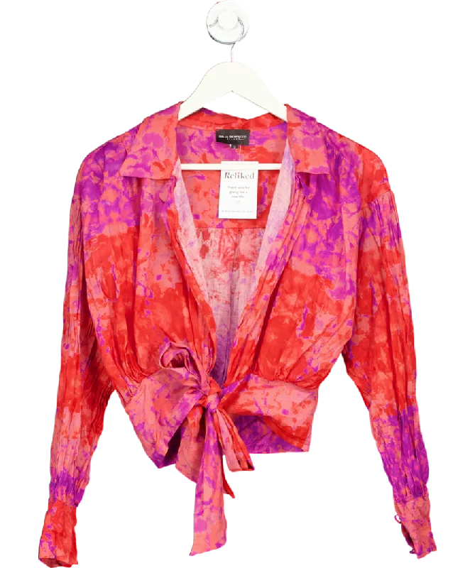 Selia Richwood Red Tie Dye Beach Shirt UK S Mesh Canvas Denim
