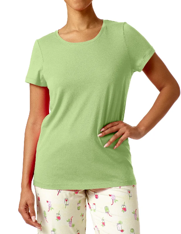 Short Sleeve Round Neck Sleep Tee Shirt Hooded Caped Shawl Collar