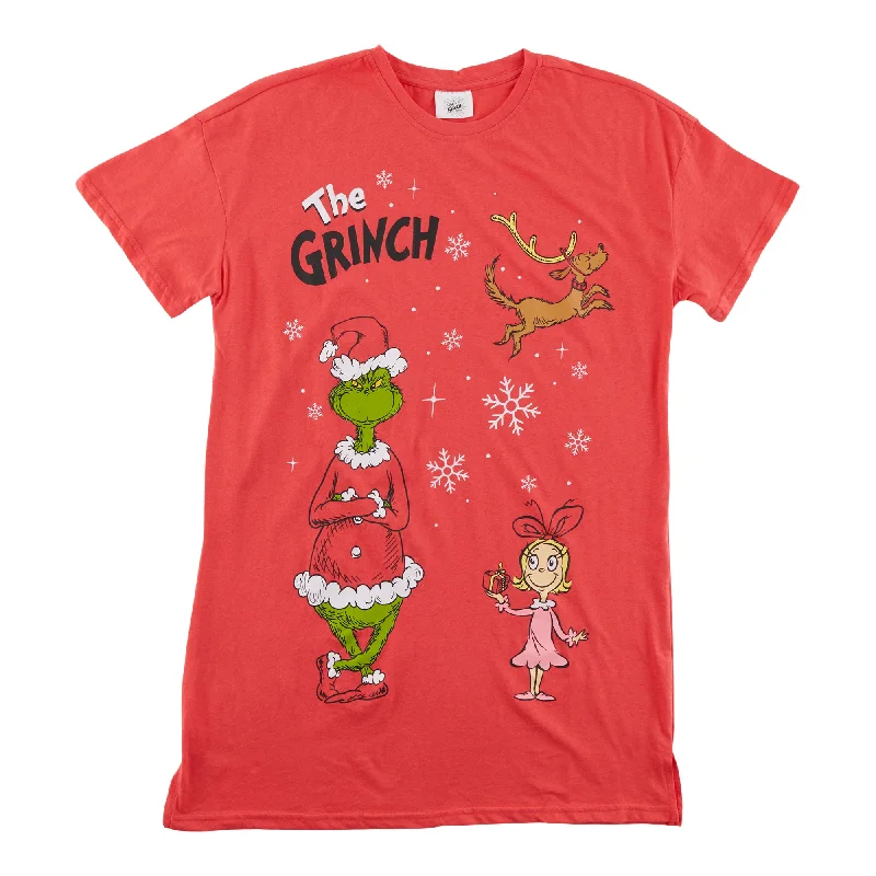 The Grinch Women's Licensed Crew Neck Sleepshirt Hooded Caped Shawl Collar