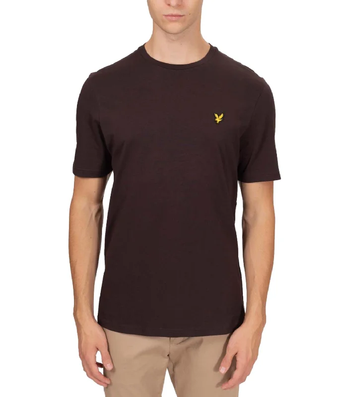 T-shirt Lyle & Scott marrone sediment Iron Safe Non-Iron Wrinkle Free