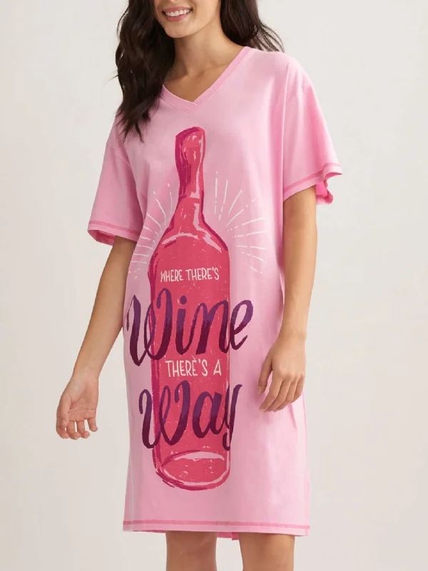Women's Wine Way Women's Sleepshirt Cozy Warm Stylish